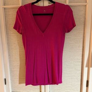 Vibrant Pink V-Neck Women's Top